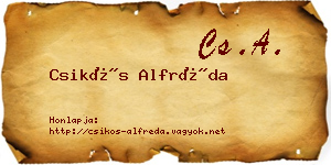 Csikós Alfréda névjegykártya